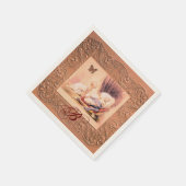 PINK GIRL BABY DUSCHE, SCHALTFLÄCHE, BLUMENMONOGRA SERVIETTE (Ecke)