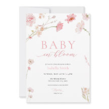 Pink Girl Baby in Bloom Baby Dusche Einladung