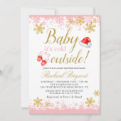 Pink Girl Baby mit kalter Außendusche Einladung (Vorderseite)