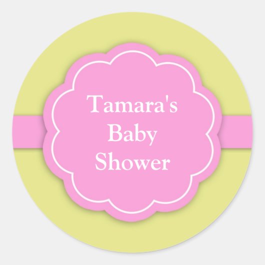 Pink Girl Baby Shower Stickers (Vorderseite)