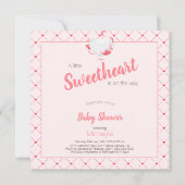 Pink Girl Baby Shower Sweetheart ist unterwegs Einladung (Vorderseite)
