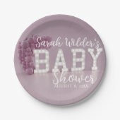 Pink Girl Babydusche Party Paper Teller (Vorderseite)