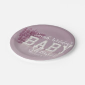 Pink Girl Babydusche Party Paper Teller (Schrägansicht)