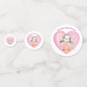 Pink Girl Babydusche Pinguin Niedlicher Tisch Conf Konfetti (Vorderseiten)
