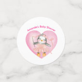 Pink Girl Babydusche Pinguin Niedlicher Tisch Conf Konfetti (Klein Vorderseite)