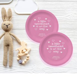 Pink Girl Babydusche Teller