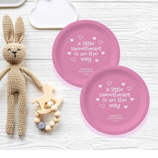 Pink Girl Babydusche Teller