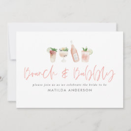 Pink Girl Bachelorette Wochenende Brunch & Bubbly Einladung