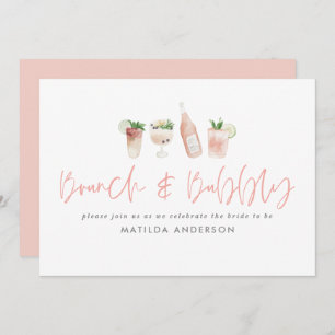 Pink Girl Bachelorette Wochenende Brunch & Bubbly Einladung