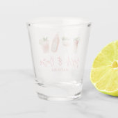 Pink Girl Bachelorette Wochenende Chic Schnapsglas (Rückseite)