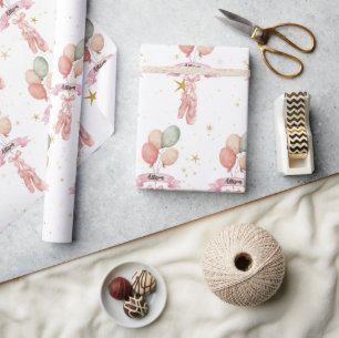 Pink Girl Ballerina Muster Geburtstagsparty Geschenkpapier
