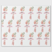Pink Girl Ballerina Muster Geburtstagsparty Geschenkpapier (Flach)