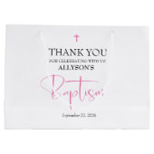 Pink Girl Baptisse Große Geschenktüte (Rückseite)