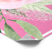 Pink Girl Baptisse Willkommenspopster Poster (Ecke)