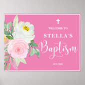 Pink Girl Baptisse Willkommenspopster Poster (Vorne)