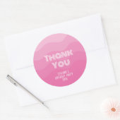Pink Girl Birthday Party Danke Runder Aufkleber (Umschlag)
