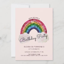 Pink Girl Birthday Rainbow