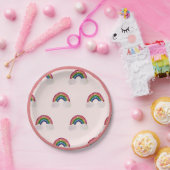 Pink Girl Birthday Rainbow Pappteller (Party)