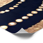 Pink Girl Black Gold Glitzer Modernes Poster (Ecke)