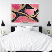 Pink Girl Black Gold Glitzer Modernes Poster