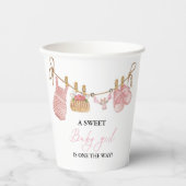 Pink Girl Bohemisch Clothes Kinderdusche Pappbecher (Vorderseite)