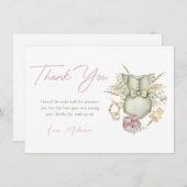 Pink Girl Boho Kinderdusche Danke Karte (Vorne/Hinten)