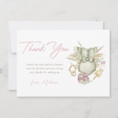 Pink Girl Boho Kinderdusche Danke Karte (Vorderseite)