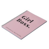 Pink Girl Boss Babe Small Business Eigentümer Note Notizblock (Linke Seite)
