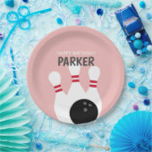 Pink Girl Bowling Birthday Party Pappteller (Party)