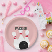 Pink Girl Bowling Birthday Party Pappteller (Party)