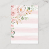 Pink Girl Bunny Rabbit Diaper Raffle Baby Dusche Begleitkarte (Rückseite)