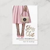 Pink Girl Business Card Visitenkarte (Vorderseite)
