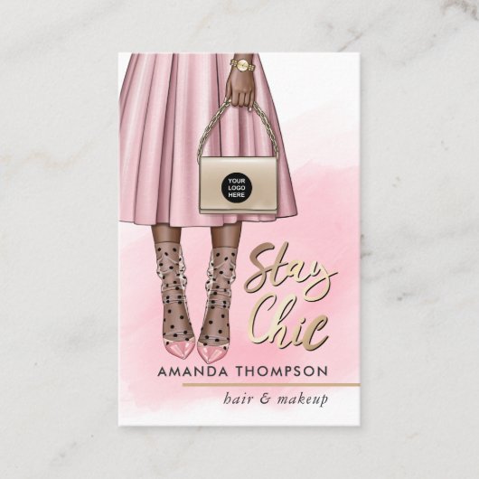 Pink Girl Business Card Visitenkarte (Vorderseite)