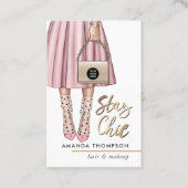 Pink Girl Business Card Visitenkarte (Vorderseite)