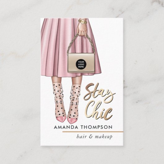 Pink Girl Business Card Visitenkarte (Vorderseite)