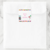 Pink Girl Candy Shop Geburtstagsparty bevorzugt La Quadratischer Aufkleber (Tasche)