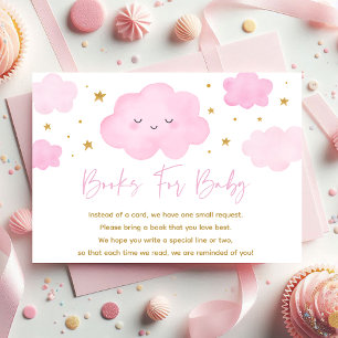 Pink Girl Cloud Stars Baby Sprinkbook Request Begleitkarte