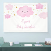 Pink Girl Cloud Stars Baby Sprinkle Banner (Messe)