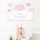 Pink Girl Cloud Stars Baby Sprinkle Banner (InSitu)