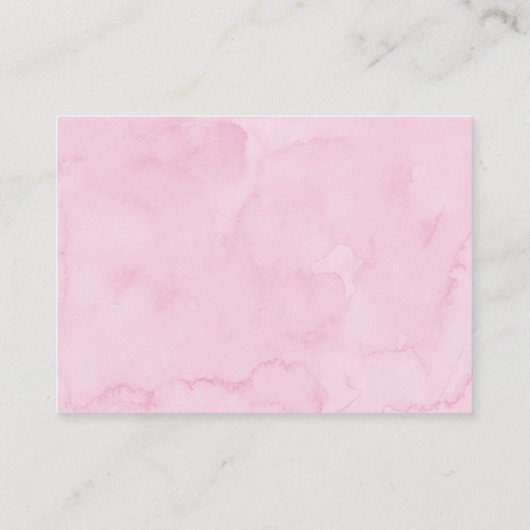 Pink Girl Cloud Stars Baby Sprinkle Diaper Raffel Begleitkarte (Rückseite)