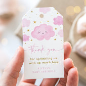 Pink Girl Cloud Stars Baby Sprinkle Geschenkanhänger
