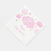 Pink Girl Cloud Stars Baby Sprinkle Serviette (Ecke)