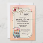 Pink Girl Coffee Brautparty Einladung (Vorderseite)