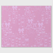 Pink Girl Coquette Pink Bow Baby oder Brautparty Geschenkpapier (Flach)