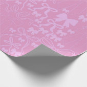 Pink Girl Coquette Pink Bow Baby oder Brautparty Geschenkpapier (Ecke)