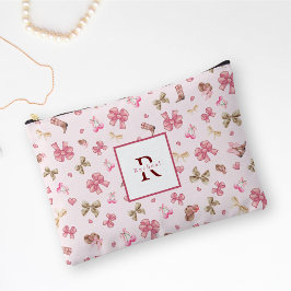 Pink Girl Cowgirl Coquette Muster Monogram Name Zubehörtasche