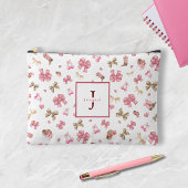 Pink Girl Cowgirl Coquette Muster Monogram Name Zubehörtasche