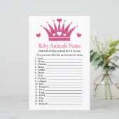 Pink Girl Crown Baby Animes Name Game (Stehend Vorderseite)