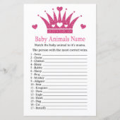 Pink Girl Crown Baby Animes Name Game (Vorderseite)
