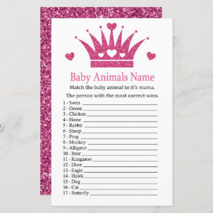 Pink Girl Crown Baby Animes Name Game